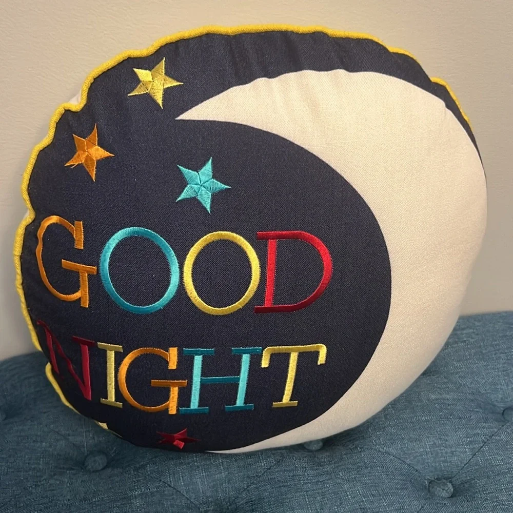Good Morning/Good Night Reversible Circular Accent Pillow